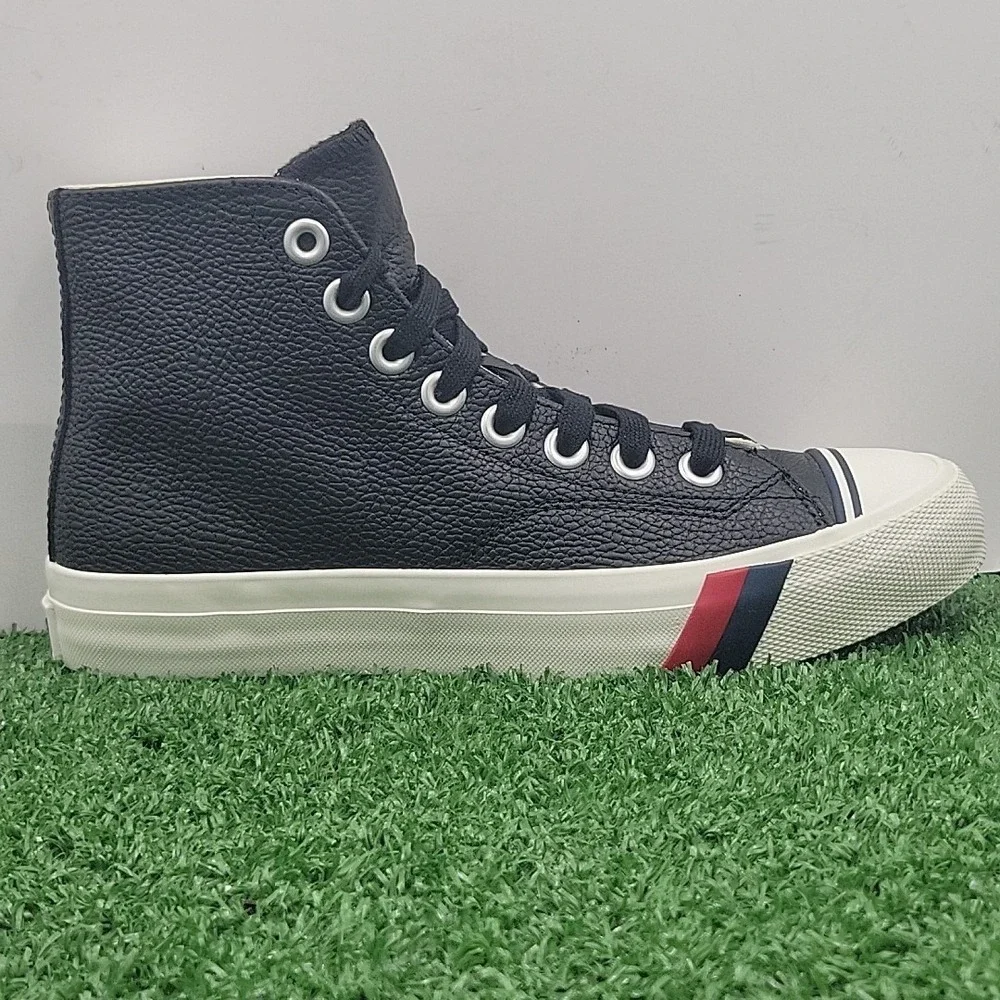 Pro Keds Royale Hi Shoes Men's 6 Medium High‎ Top Black Leather Sneakers w/ Box